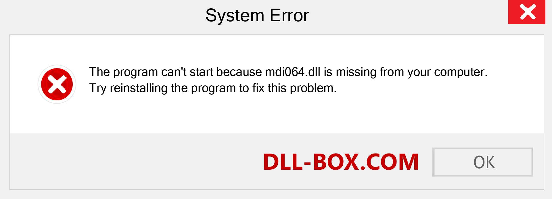  mdi064.dll file is missing?. Download for Windows 7, 8, 10 - Fix  mdi064 dll Missing Error on Windows, photos, images