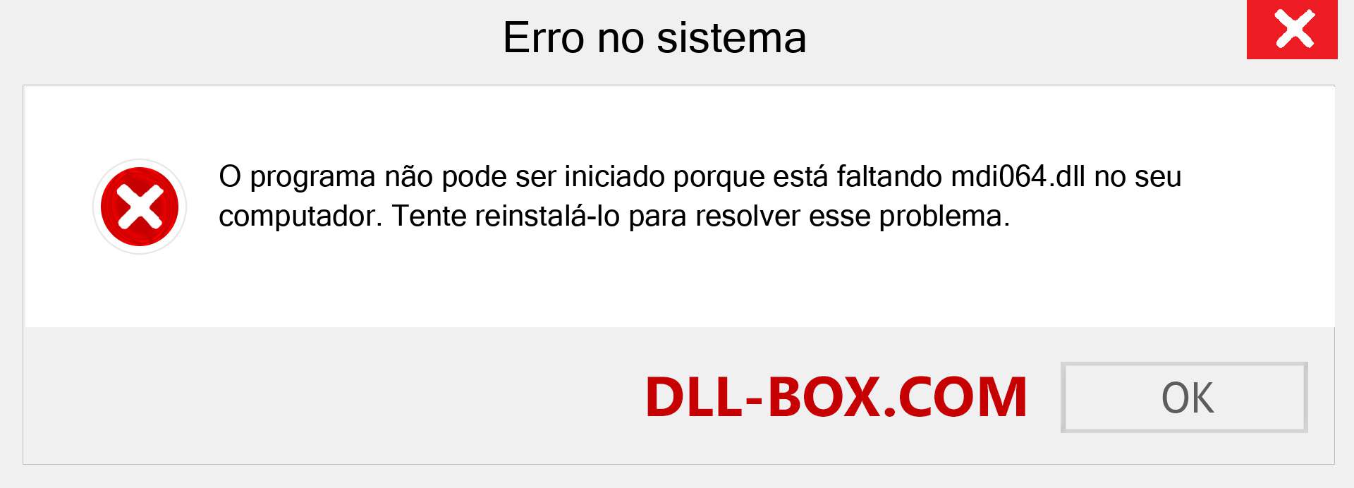 Arquivo mdi064.dll ausente ?. Download para Windows 7, 8, 10 - Correção de erro ausente mdi064 dll no Windows, fotos, imagens